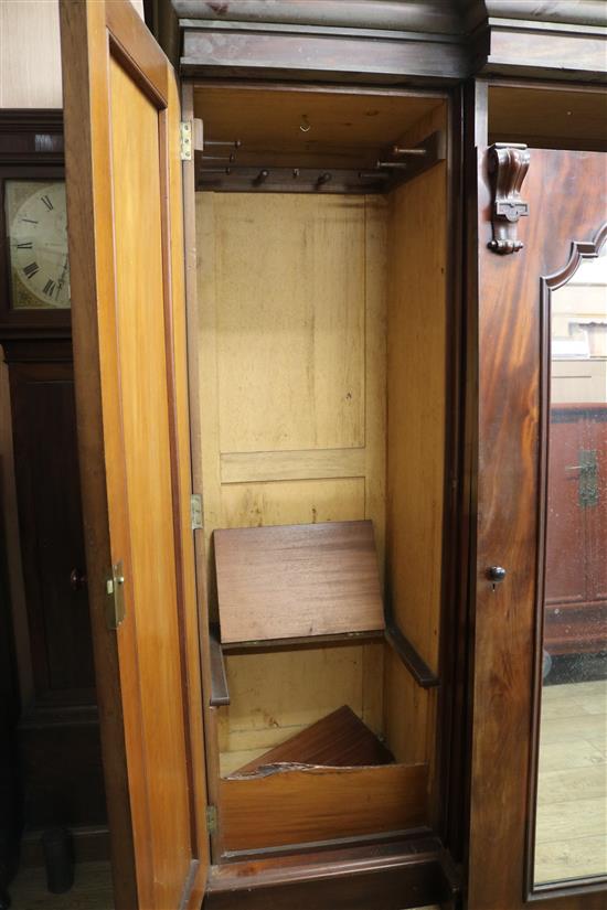 A Victorian mahogany wardrobe, W.225cm